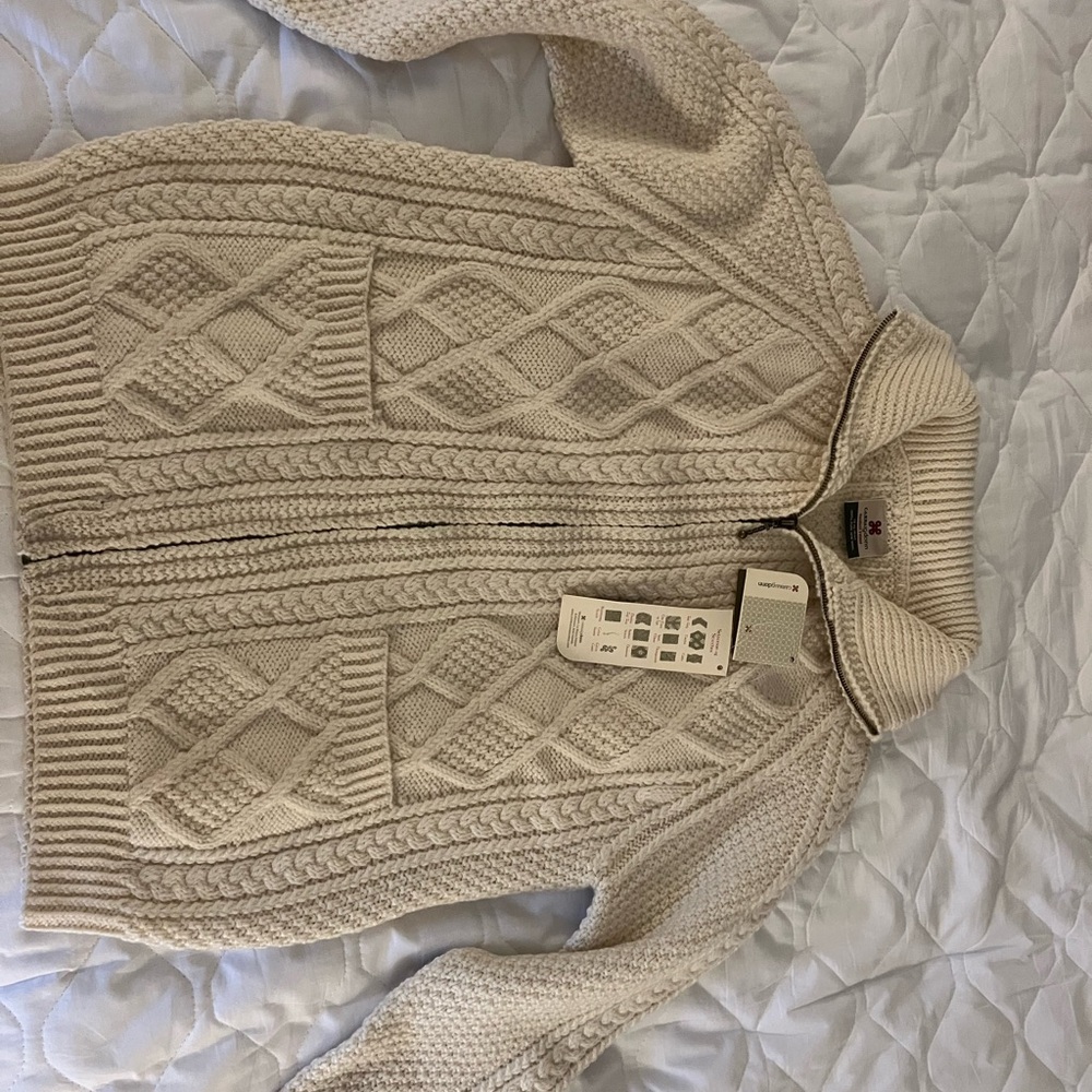 Classic Cream Cable Knit Cardigan